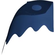 Neckwear Cape, Scalloped 5 Points [Traditional Starched Fabric] Dark Blue