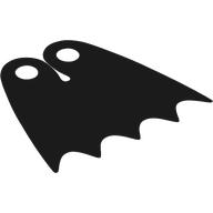 Neckwear Cape, Scalloped 5 Points with Metallic Gold Back [Traditional Starched Fabric] Black