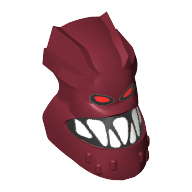 Minifig Head Special, Piraka Hakann with Eyes and Teeth Print Dunkelrot