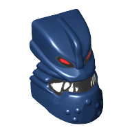 Minifig Head Special, Piraka Vezok with Eyes and Teeth Print Dark Blue