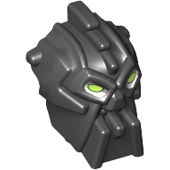 Minifig Head Special, Inika Toa Nuparu with Lime Eyes print Schwarz