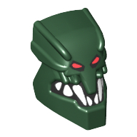 Minifig Head Special, Piraka Zaktan with Eyes and Teeth Print Dunkelgrün