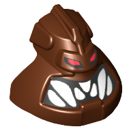Minifig Head Special, Piraka Avak, Eyes and Teeth Print Reddish Brown