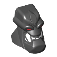 Minifig Head Special, Piraka Reidak with Eyes and Teeth Print Black