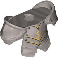 Minifig Neckwear Armor Breastplate with Pauldrons and Gold/Black Lines print Flat Silver