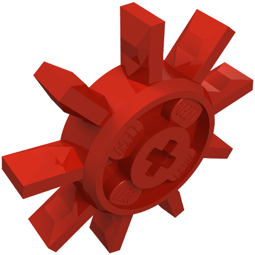 Technic Gear 9 Large Tooth Red