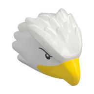 Minifig Head Special, Bird with Yellow Beak, Black Eyes print White