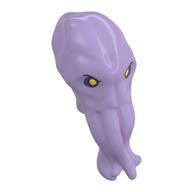 Minifig Head Special, Mind Flayer with Yellow Eyes, Dark Purple Eyeshadow print Lavendel