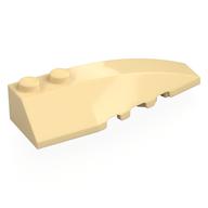 Brick Wedged, Curved 6 × 2 Right, Smooth Inner Walls Tan