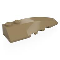 Brick Wedged, Curved 6 × 2 Right, Smooth Inner Walls Dark Tan