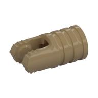 Hinge Cylinder 1 × 2 Locking with 2 Click Fingers and Axle Hole, 7 Teeth Dunkelbeige