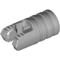 Hinge Cylinder 1 × 2 Locking with 2 Click Fingers and Axle Hole, 7 Teeth Light Bluish Gray