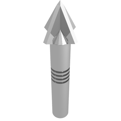 Weapon Harpoon [4 Grooves on Shaft] Chrome Silver