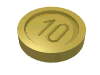 Money / Coin with "10" Sans-serif Type