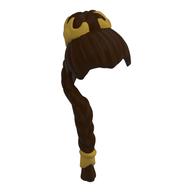 Hair Braided Long with Gold Ornaments print Dark Brown