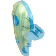 Large Figure Torso Cover / Back Plate (Hydruka Morak) with Marbled Trans-Dark Blue Pattern Glow In Dark Trans