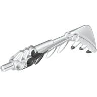Large Figure Weapon Sword, Teeth, Marbled Black Pattern in White