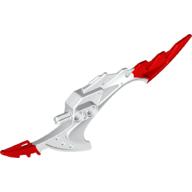 Large Figure Weapon Blade, Shark Tooth with Marbled Red Pattern White