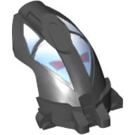 Minifig Head Special, Toa Mahri Hahli / Nuparu Head (Nuparu Black) Schwarz