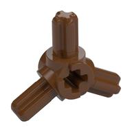 Technic Axle Connector Hub with 3 Axles at 120° Rotbraun