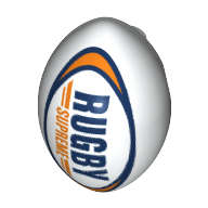 Sports Rugby Ball with 'RUGBY SUPREME' Print White