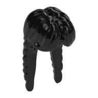Hair Long with 2 Braided Tails Schwarz
