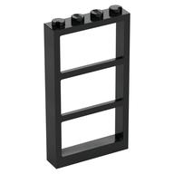 Window 1 × 4 × 6 Frame with 3 Panes Black