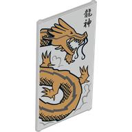 Glass for Window 1 × 4 × 6 with Dragon Head Print Trans-Clear