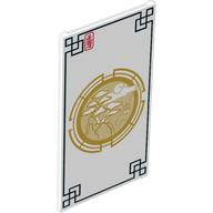 Glass for Window 1 × 4 × 6 with Asian Style Black Border and Gold Mountain with Trees Print