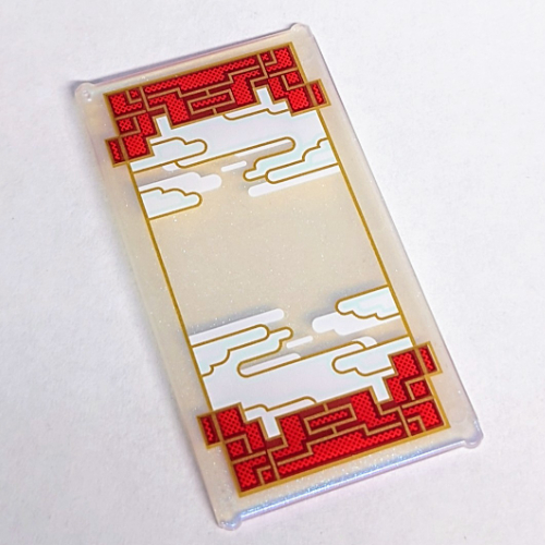 Glass for Window 1 × 4 × 6 with Asian Gold/Red Decoration print Opal Trans-Clear