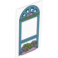 Glass for Window 1 × 4 × 6 with Medium Blue Window , Lavender Plant Basket print Transparent