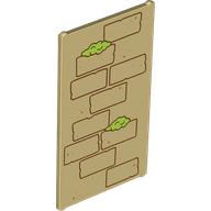 Glass for Window 1 × 4 × 6 with Bricks print Beige