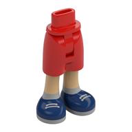 Minidoll Hips and Mid-Length Shorts with Warm Tan Legs, Dark Blue Shoes, Light Bluish Grey Laces, Socks print Rot