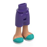 Minidoll Hips and Mid-Length Shorts with Nougat Legs, Dark Turquoise Sandals print Dark Purple