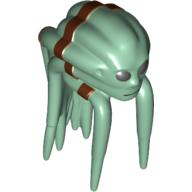 Minifig Head Special, Nautolan, Black Eyes and Mouth, Brown Tentacle Bands Print (Kit Fisto) Sandgrün