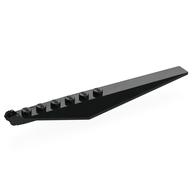 Hinge Plate 1 × 12 Locking with Angled Side Extensions and Tapered Ends, 7 Teeth Black