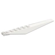 Hinge Plate 1 × 12 Locking with Angled Side Extensions and Tapered Ends, 7 Teeth Weiß