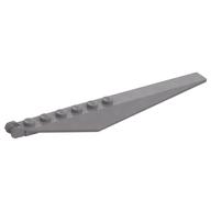Hinge Plate 1 × 12 Locking with Angled Side Extensions and Tapered Ends, 7 Teeth Mattsilber