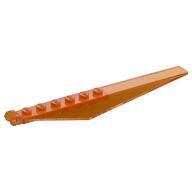 Hinge Plate 1 × 12 Locking with Angled Side Extensions and Tapered Ends, 7 Teeth Transparent-Orange