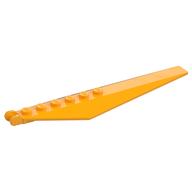 Hinge Plate 1 × 12 Locking with Angled Side Extensions and Tapered Ends, 7 Teeth Bright Light Orange