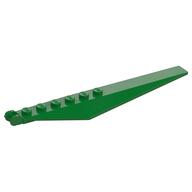 Hinge Plate 1 × 12 Locking with Angled Side Extensions and Tapered Ends, 7 Teeth Green