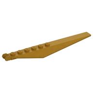 Hinge Plate 1 × 12 Locking with Angled Side Extensions and Tapered Ends, 7 Teeth Pearl Gold