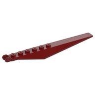 Hinge Plate 1 × 12 Locking with Angled Side Extensions and Tapered Ends, 7 Teeth Dunkelrot