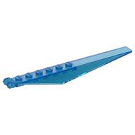 Hinge Plate 1 × 12 Locking with Angled Side Extensions and Tapered Ends, 7 Teeth Trans-Dark Blue