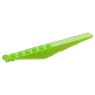 Hinge Plate 1 × 12 Locking with Angled Side Extensions and Tapered Ends, 7 Teeth Trans-Bright Green