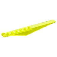 Hinge Plate 1 × 12 Locking with Angled Side Extensions and Tapered Ends, 7 Teeth Trans-Neon Green