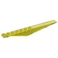 Hinge Plate 1 × 12 Locking with Angled Side Extensions and Tapered Ends, 7 Teeth Transparent-Gelb
