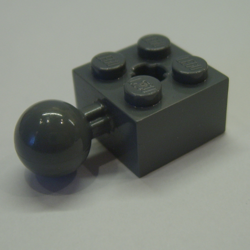 Technic Brick Special 2 × 2 with Solid Ball and Axle Hole Dark Bluish Gray