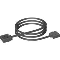 Wire with Brick 2 × 2 × 2/3 with 1 × 2 Studs and Power Functions and 9V Connectors, 50cm, One Light Bluish Gray End Dark Bluish Gray
