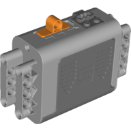 Battery Box, Power Functions 4 × 11 × 7 with Orange Switch and Dark Bluish Gray Covers [Complete Assembly]